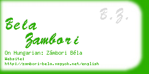 bela zambori business card